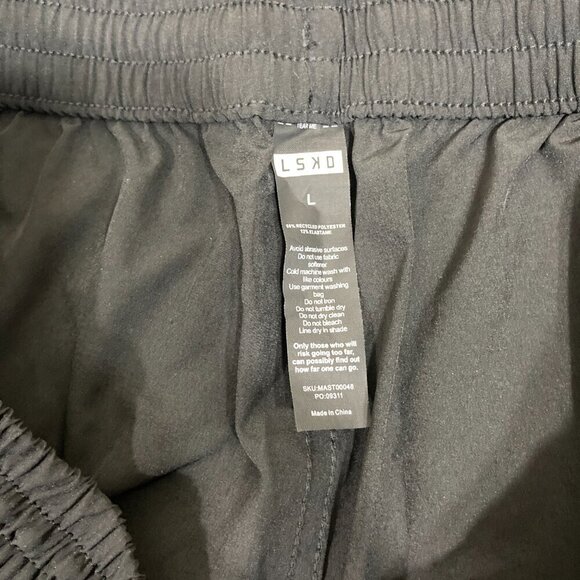 LSKD Mens Shorts Size Large Black Stretch Drawstring Pockets 5” Inseam Linerless - Picture 5 of 7